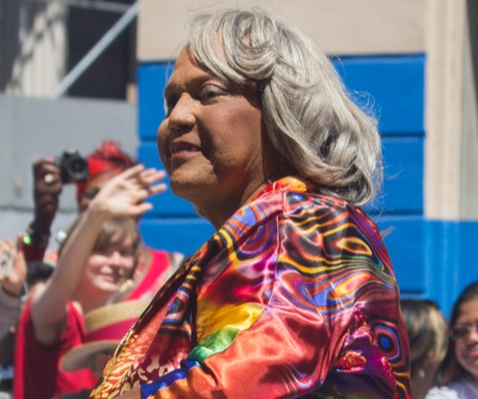 Miss Major Griffin-Gracy, photographed speaking.